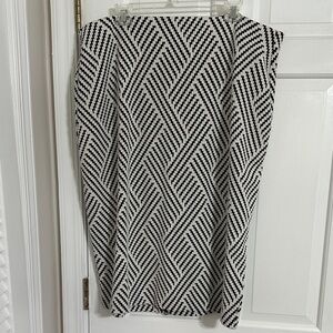 Lane Bryant Black and White Geometric Midi Skirt